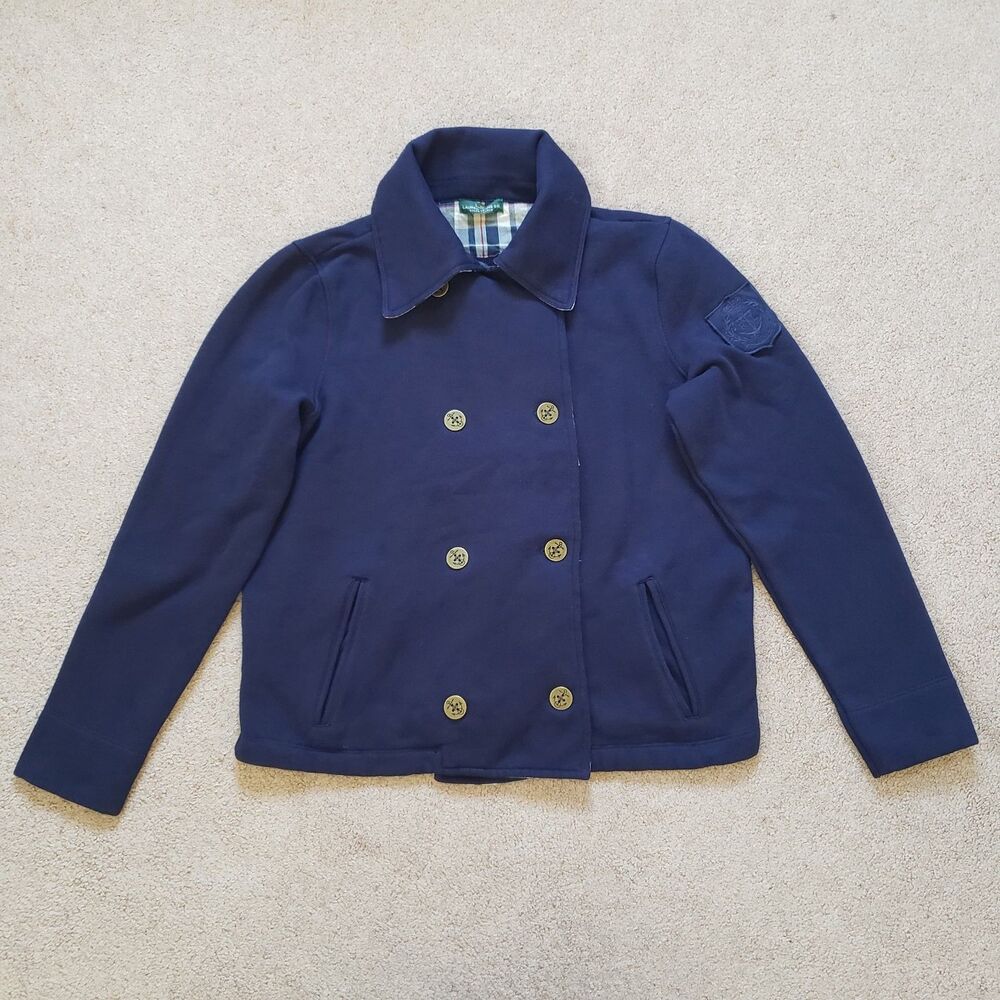 Lauren Ralph Lauren Anchor Buttons Nautical Jacket Navy Blue Size M/L